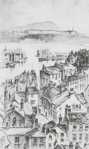 Scarborough desde Castle Hill (litografía) de Frank Greenwood