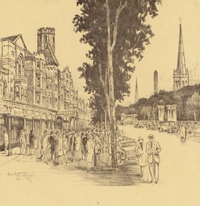 Southport, Lord Street (litografía) de Frank Greenwood