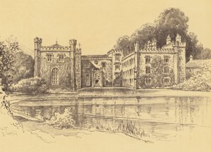 Towneley Hall, Burnley (litografía) de Frank Greenwood