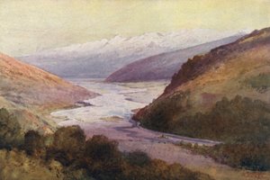 Nueva Zelanda: The Rees Valley and Richardson Range (litografía en color) de Frank H Wright