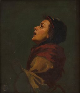 Estudio de una mujer mirando al cielo