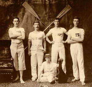 Tripulación del Club de Remo Whitby Friendship, Whitby, Inglaterra, 1901