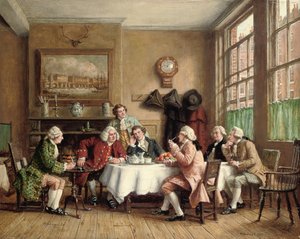 El Dr. Johnson en el Cheshire Cheese, Fleet Street de Frank Moss Bennett