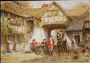 Wayside Inn (boceto al óleo) de Frank Moss Bennett