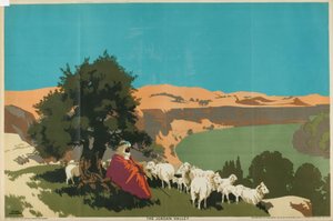 El valle del Jordán, de la serie "Comprar naranjas de Jaffa" (litografía en color)