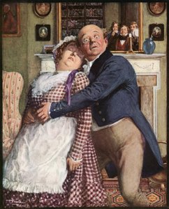 Mr. Pickwick Undergoes a Trying Experience (litografía en color) de Frank Reynolds