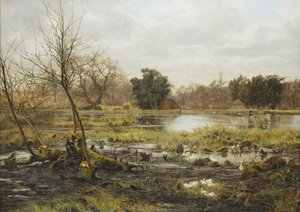 Escena rural, Frank Walton (óleo sobre lienzo) de Frank Walton