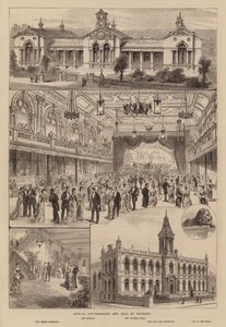 Conversación anual y baile en Saltaire, Yorkshire (grabado) de Frank Watkins