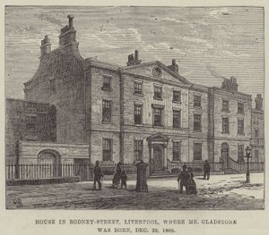 Casa en Rodney-Street, Liverpool, donde nació el Sr. Gladstone, 29 de diciembre de 1809 de Frank Watkins