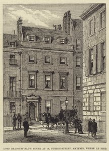 Casa de Lord Beaconsfield en el 19 de Curzon-Street, Mayfair, donde murió de Frank Watkins