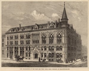 Nueva Casa del Muelle de la Compañía de los Muelles de Oriente y Occidente en Billiter Square de Frank Watkins