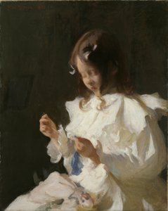 Retrato de un niño cosiendo