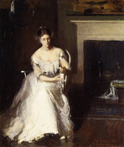 Mujer admirando el encaje