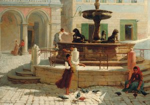 Pensionistas de Asís, 1874 de Frank William Warwick Topham