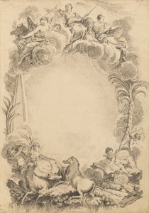 Diseño para un escudo en honor a William Earl Cowper (ca. 1665-1723) de François Boucher