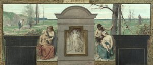Boceto para el ayuntamiento del distrito XV: La familia, entre 1883 y 1884 (óleo sobre lienzo) de François Alfred Delobbe