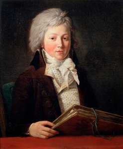 Retrato de un Joven sosteniendo una Carpeta con Dibujos, 1791 de François André Vincent