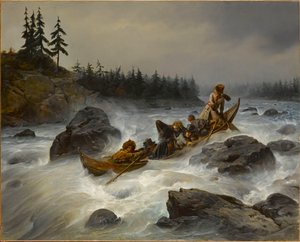 El Duque de Orleans en el río Muonio en Laponia, agosto de 1795 de François August Biard