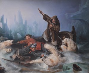 Lucha con osos polares de François Auguste Biard