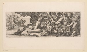 Triunfo de Galatea con Hércules y figuras alegóricas en la orilla Figuras mitológicas junto al agua (título de la serie) de François Bignon (attributed to)
