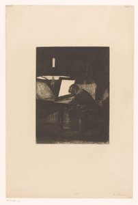 Etser bij lamplicht
Seis aguafuertes, dibujadas y grabadas por F. Bonvin, pintor (título de la serie)