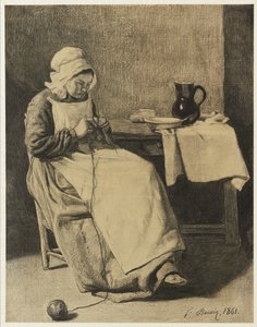 Sirvienta tejiendo, 1861