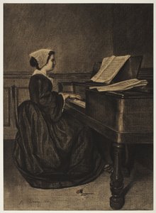 Mujer en el espineta, 1860