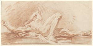 Estudio de un hombre desnudo recostado de François Boucher (possibly)