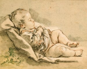 Un bebé durmiendo de François Boucher