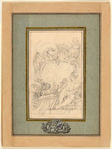 Exlibris heráldico para Crozat, Barón de Thiers de François Boucher