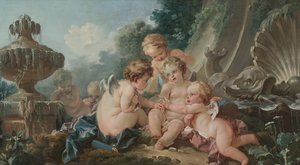 Cupidos en conspiración, 1740s de François Boucher