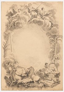 Diseño para un escudo en honor a William Earl Cowper (ca. 1665-1723) de François Boucher