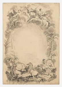 Diseño para un escudo en honor de William Earl Cowper (ca. 1665-1723) de François Boucher