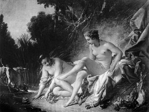 Diana saliendo de su baño, siglo XVIII de François Boucher