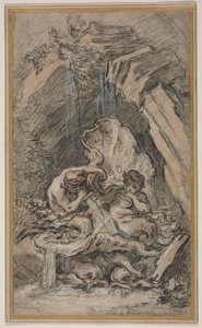 Fuente con Dos Tritones Soplando Conchas de François Boucher