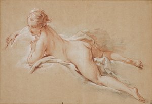 Francés: Mujer tumbada boca abajo de François Boucher