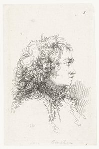 Cabeza de un joven Conjunto de pequeñas piezas de género y titulares. de François Boucher