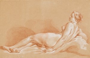 Joven mujer acostada de François Boucher