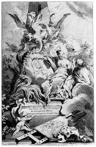 Las Gracias en la Tumba de Watteau, c1720-1770 1924 de François Boucher