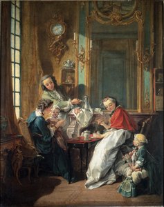 Escena de almuerzo en un interior burgués de François Boucher