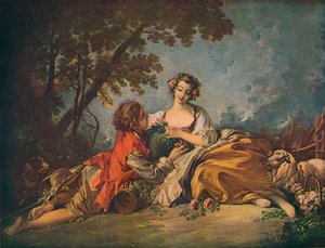 Tema pastoral, siglo XVIII de François Boucher