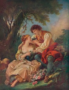 Asunto pastoral, siglo XVIII de François Boucher