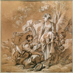 Campesina y sus hijos de François Boucher