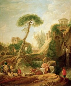Paisaje de fantasía en Tivoli de François Boucher