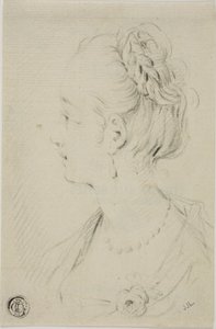 Busto de perfil de mujer joven de François Boucher