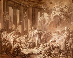 Psique recibiendo los honores divinos (estudio preparatorio), c.1740 de François Boucher