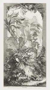 Rocaille [Diseño rococó] en Nouveaux Morceaux pour des paravents [Nuevos conceptos para mamparas] de François Boucher