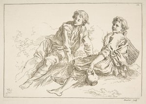 Hoja de bocetos de François Boucher