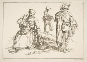 Hoja de bocetos, 1753 de François Boucher