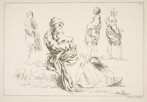 Hoja de bocetos, 1753 de François Boucher